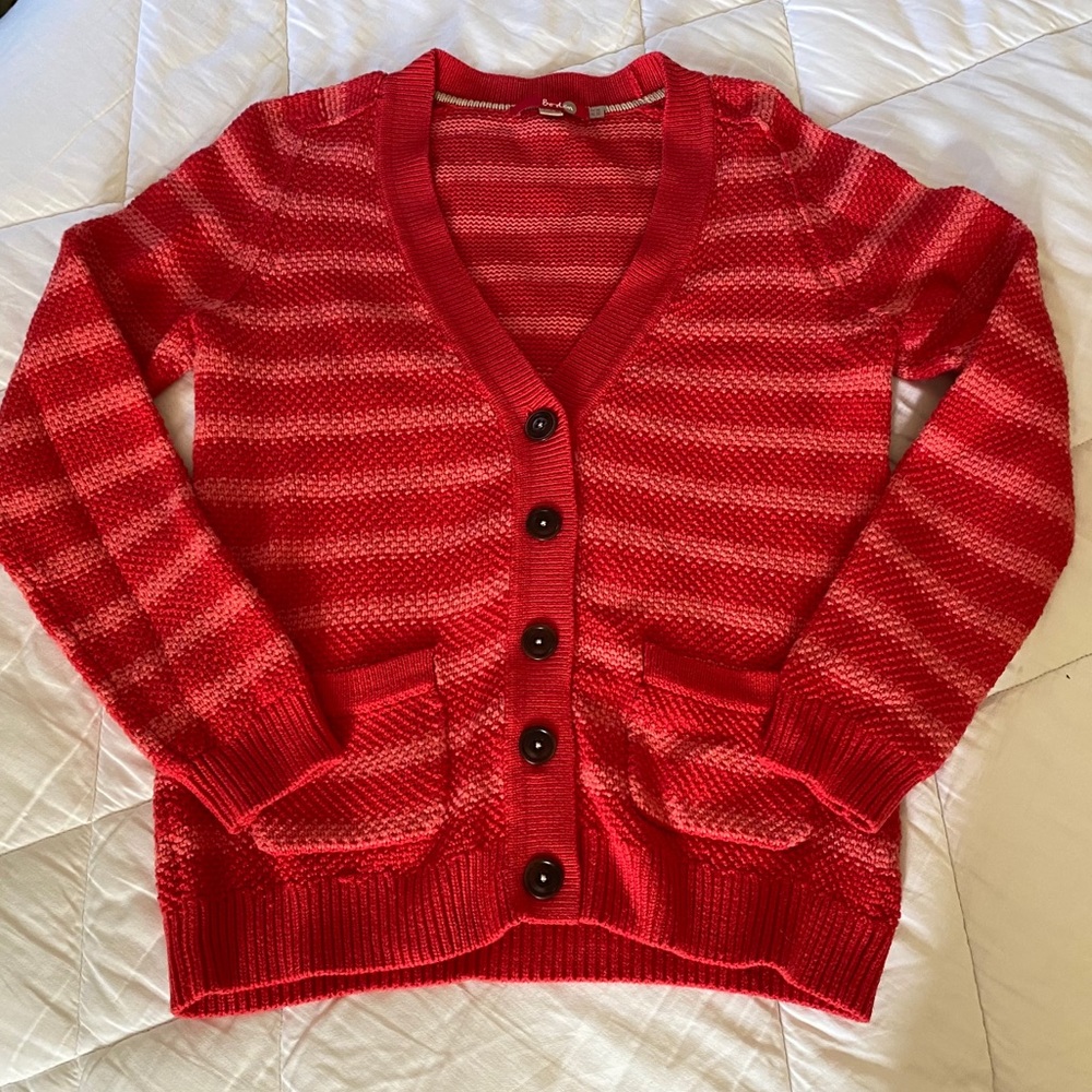 Boden Chunky red orange sweater US size 8